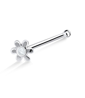 Floral Silver Bone Nose Stud NSKD-728